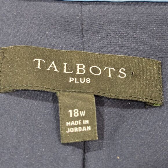 Talbots Women Blazer Plus Size 18w Blue Navy Double Breasted Silver Buttons EUC - Picture 6 of 9